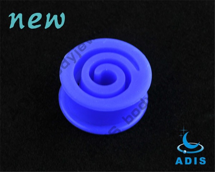 Custom Jewelry China Special Style Blue Sillion Ear Flesh Tunnel (2)