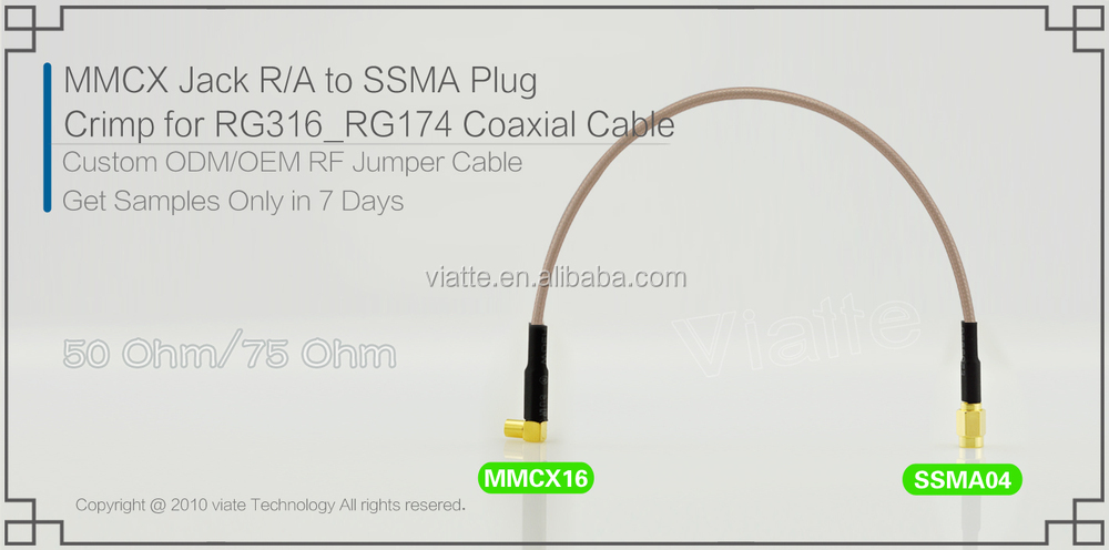 ssma50オームアダプタにmmcxフレキシブル高周波同軸圧着ワイヤコネクタのための中国のサプライヤー仕入れ・メーカー・工場