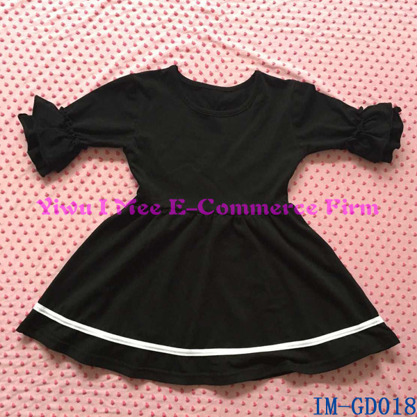 高品質の子供女の子オレンジハロウィンの服ファッションの赤ん坊の袖なしの綿黒im-gd011フリルが付いているドレス仕入れ・メーカー・工場