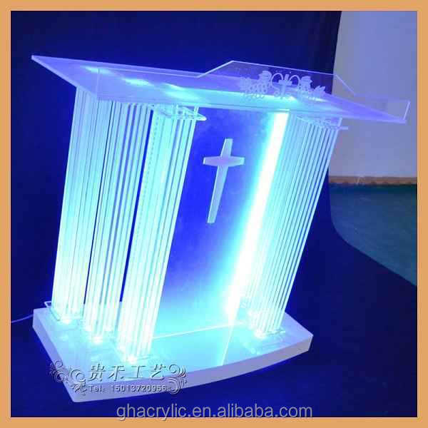 高品質アクリル led ライト表彰台pulpits スピーチ書見台、 教会説教壇仕入れ・メーカー・工場