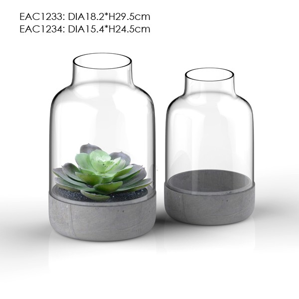 Round Shaped Glass Plant Pot/glass Flower Pot Garden Pots Glassware