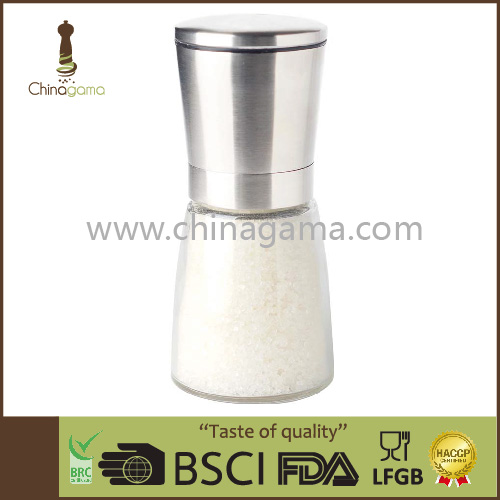 black pepper glass bottle with grinder 170ml