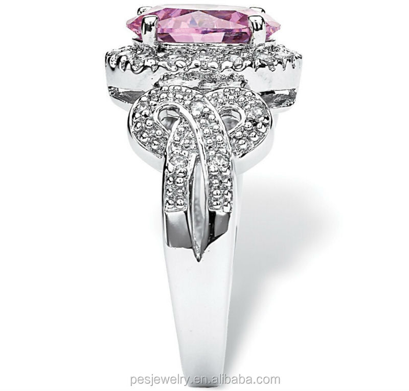 925 Sterling Silver Jewelry Oval Cut Pink 3a Zircon Bow Ring - Buy Zirconia Bow Ring,Pink Zircon