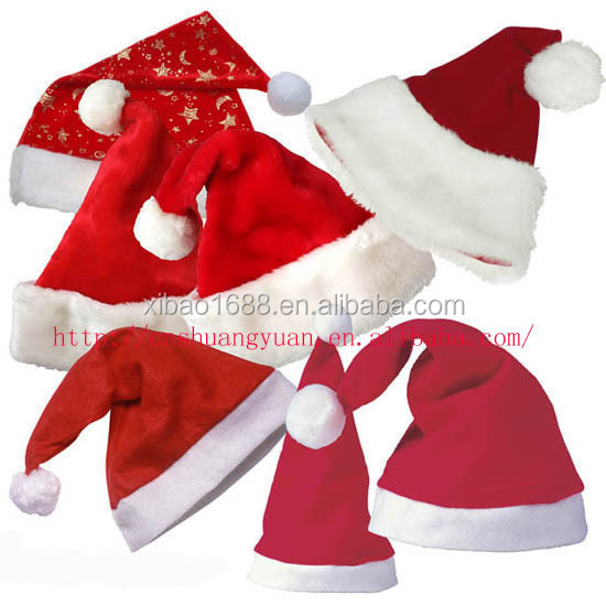 ユニセックス大人2015赤い帽子卸売クリスマスサンタ帽子仕入れ・メーカー・工場
