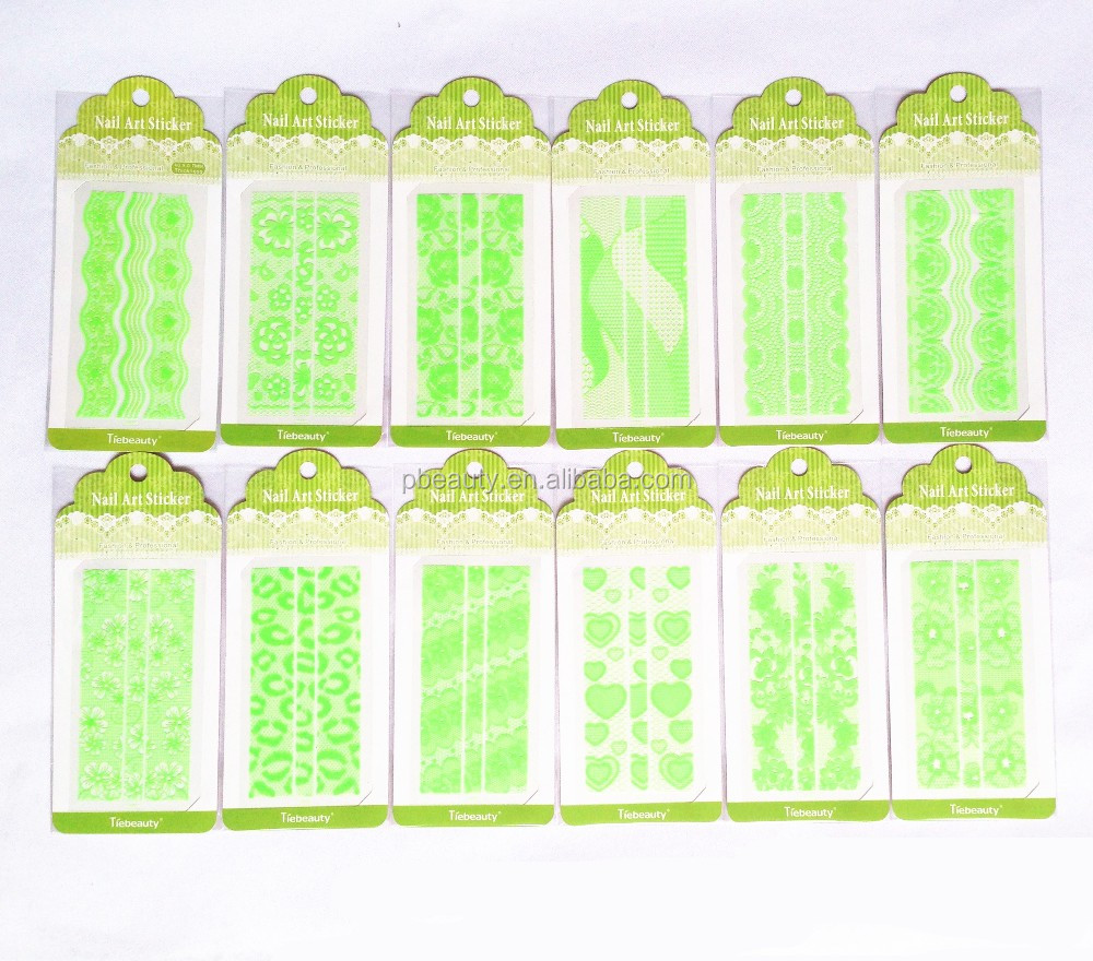 # # LC001-012S # #新しいファッションネイルアートステッカーレースデザイン3dホワイトレースマニキュア水デカール透明花ネイル 問屋・仕入れ・卸・卸売り