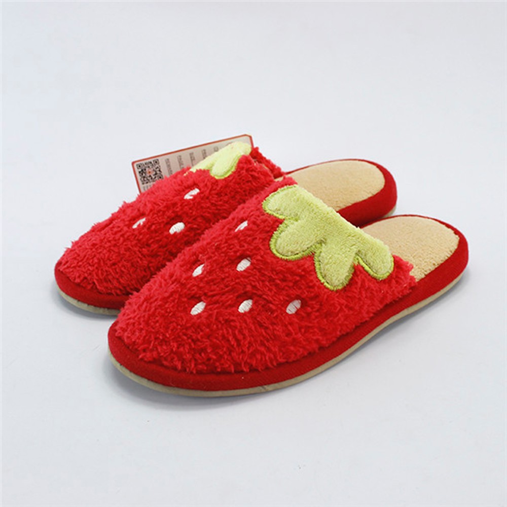 Oemラブリー赤いイチゴ形ぬいぐるみフルーツスリッパ靴とてもかわいいsofrスリッパ用女性仕入れ・メーカー・工場