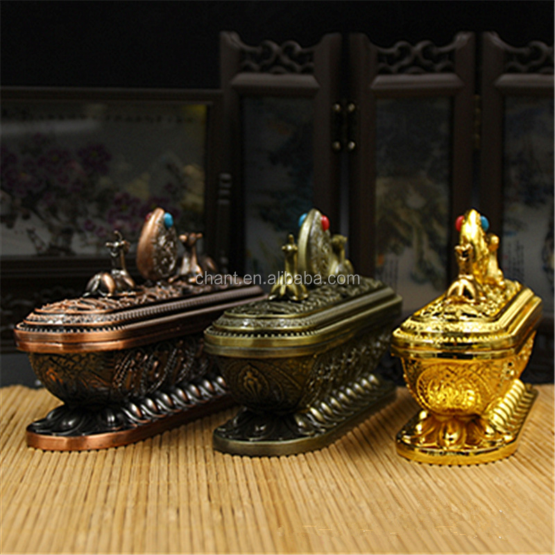 工場出荷時の価格ハングbuddhismitem金のomマニパドメライン8縁起の良い金付きアロマディフュ香炉、 銅、 青銅仕入れ・メーカー・工場