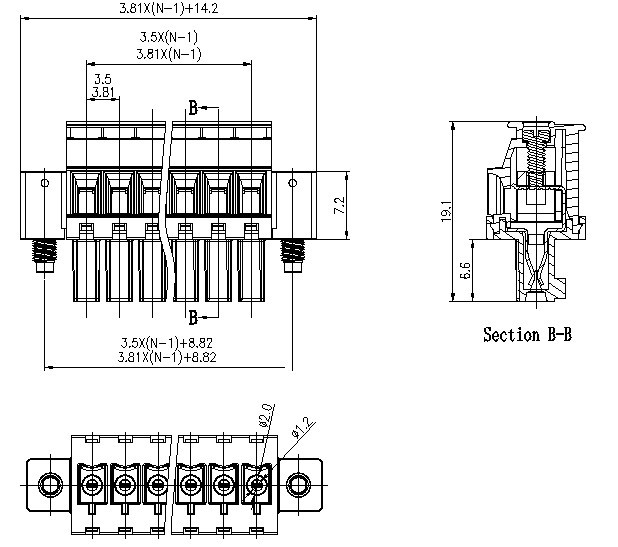 オスプラグイン可能なターミナルブロック15edgkbm_3.5mm/3.81ミリメートル仕入れ・メーカー・工場