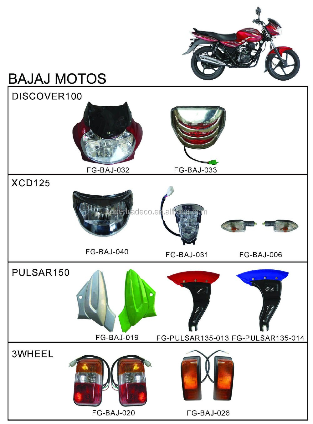 Bajaj discover spare hot sale parts price list