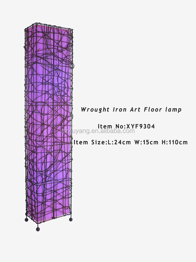 Rechthoekige rotan tuin stijl papier home decor vloerlamp led ...