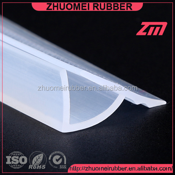 clear silicone rubber glass edge strip