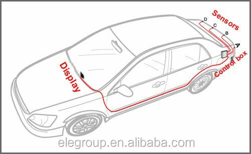 ブザーアラーム超音波センサーの駐車場システムの逆のバックアップセンサー付きledディスプレイと4リアセンサー問屋・仕入れ・卸・卸売り