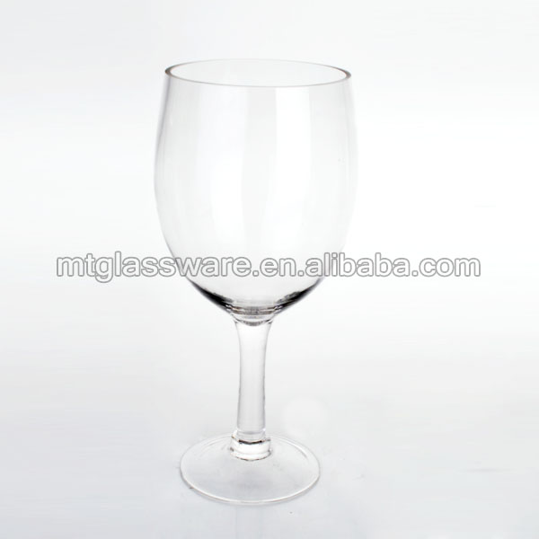 High transparency large size clear red wine glass , flower glass vase