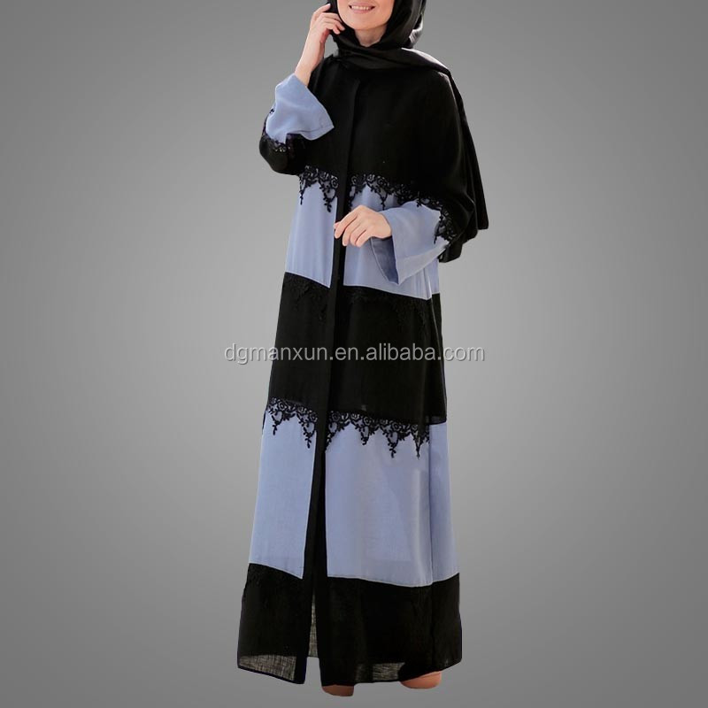 Muslim religious items wholesale front open abaya lace abaya Kaftan dubai 2017 (1).jpg