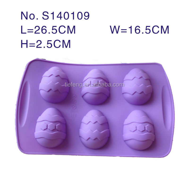 new design 6 cavity easter egg shaped silicone cake molds chocolate molds
