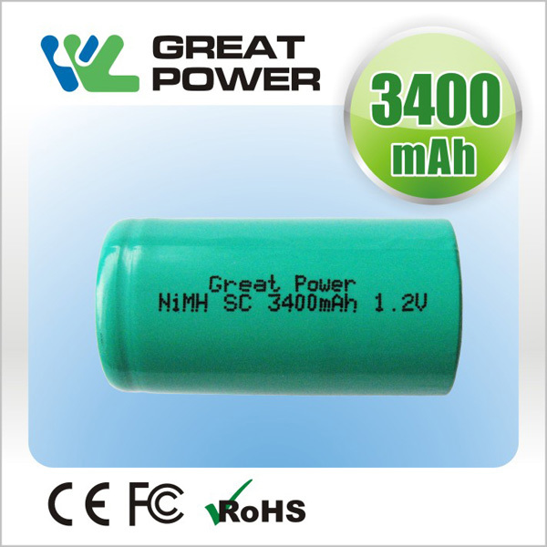 Rechargeable 10c Discharge Current 23*43mm 1.2v Sc 3500 Nimh Battery