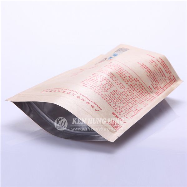 Stand up Zip Lock Kraft Make Tea Bags with Window