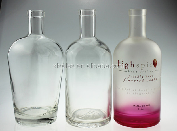 750ml CLEAR VODKA OR WHISKY GLASS BOTTLE