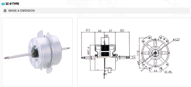 washing machine motor size