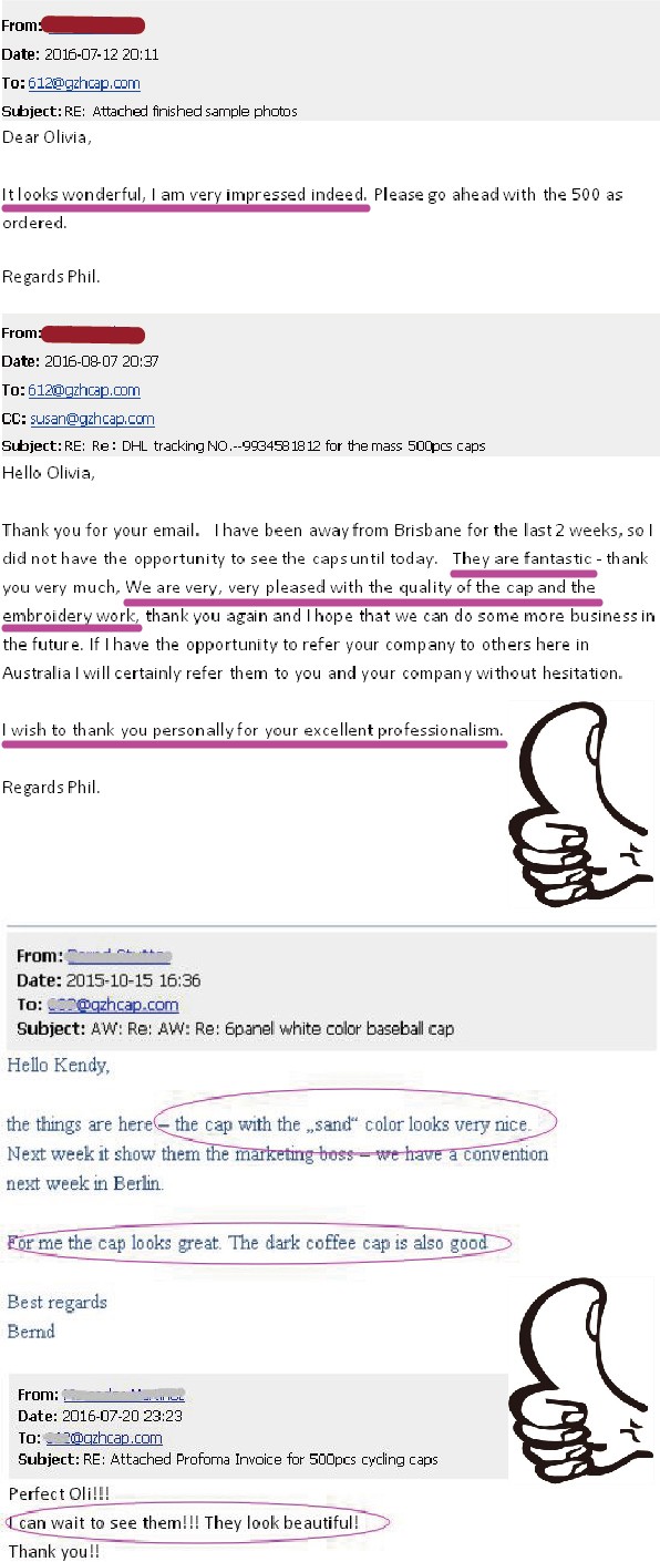 clients' good feedback