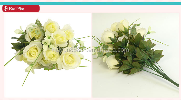 結婚式の装飾的なリアルな外観絹バラ造花のブーケ仕入れ・メーカー・工場