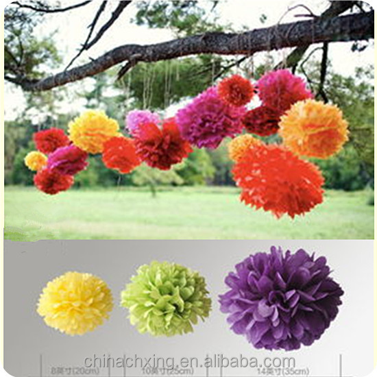 Decoration Wedding Hanging Paper Flower Balls Pompoms Factory