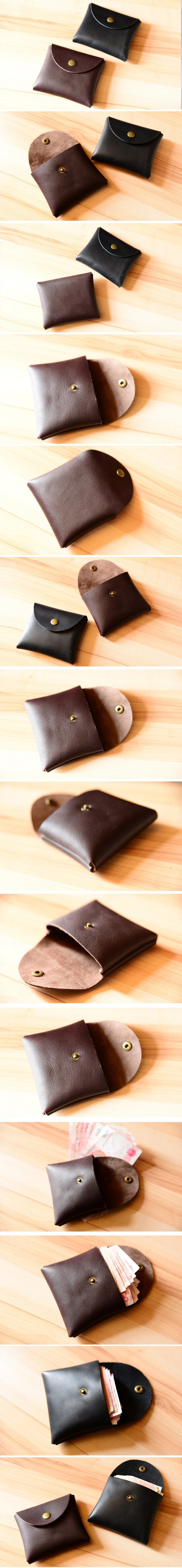 Handmade Fashion Genuine Cowhide Leather Card Holder Wallet Coin Purse For Men Women Free Shipping (1)