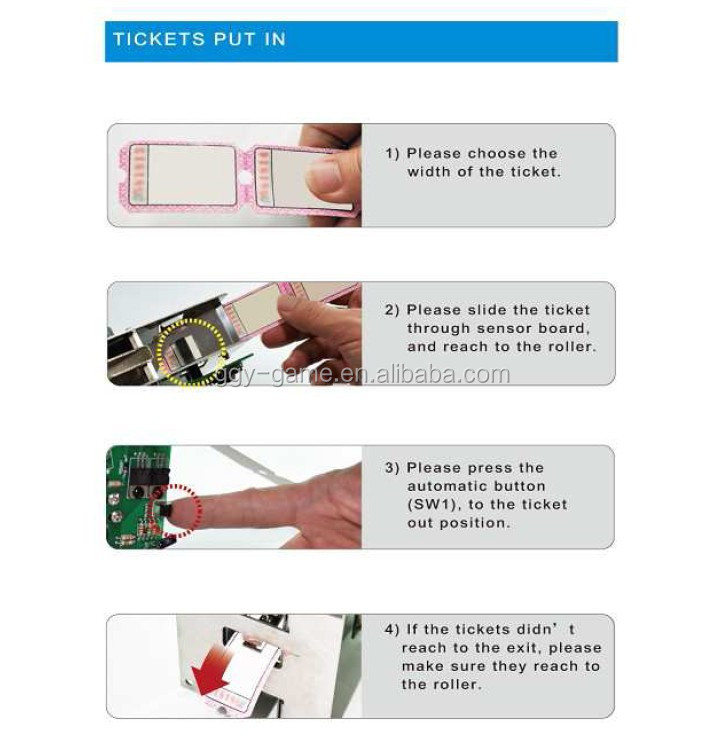 2016熱い販売鉄またはプラスチックチケットディスペンサー用ゲーム機アクセサリーで受領外側チケットを吐く仕入れ・メーカー・工場