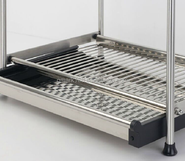 kitchen stainless steel table dish drying rack/storage table