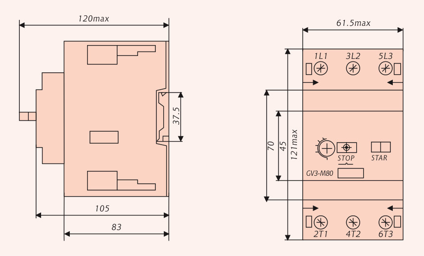 Manufacturer 40A 3POLE MOTOR PROTECTION CIRCUIT BREAKER (GV) MPCB