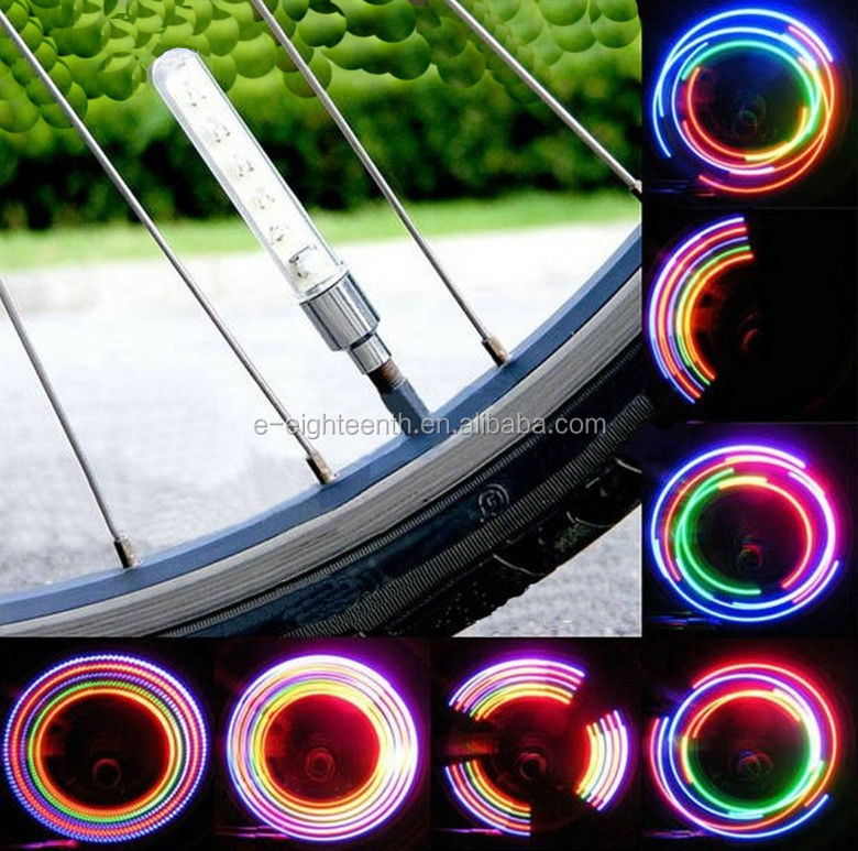 Source 2021 new 5 LEDs Bike Wheel Cap Neon Light Spoke Lamp on