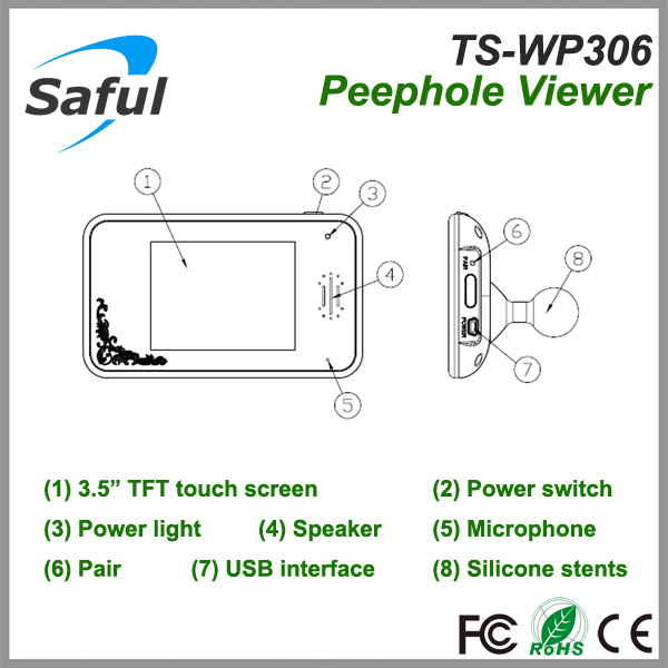 ナイトビジョンsafults-wp3062.4ghzワイヤレスロック解除、 トーク、 pictuersを取る、 デジタルドアビューア問屋・仕入れ・卸・卸売り