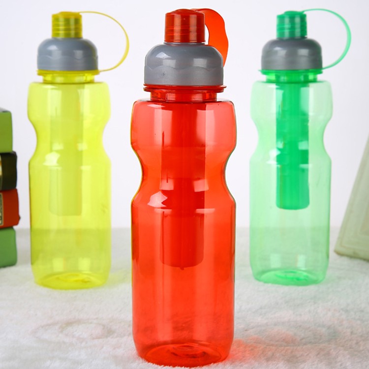 Plastic Sports Water Bottle With Ice Core Freeze Stick 600ML GOOD QUALITY 