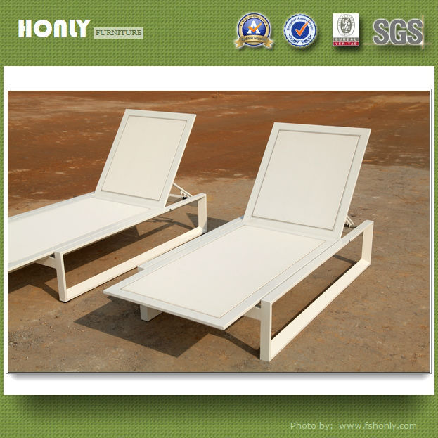 Beach leisure chaise lounge aluminum frame sling outdoor lounge