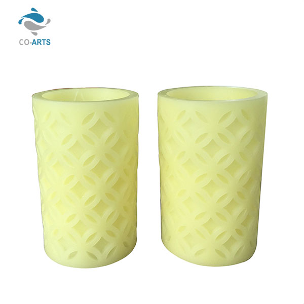 Professional carving yellow battery charge led wax candle