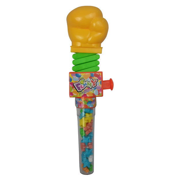 Children play gun candy cartoon elastic boxing toy