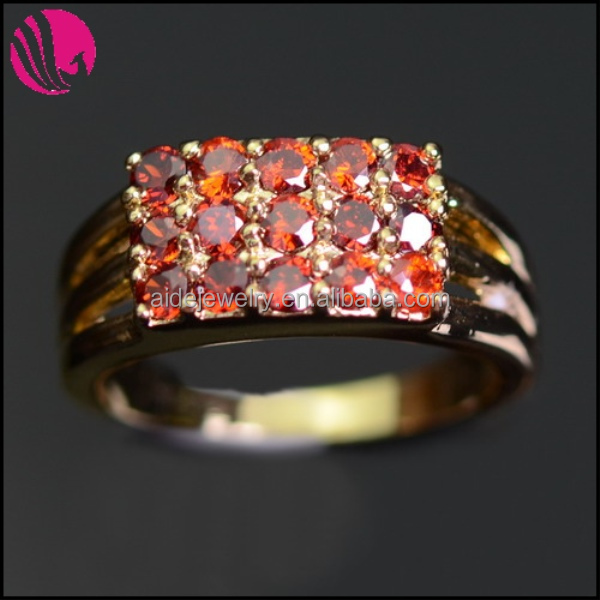 真鍮の銅メッキ金新しいデザイン結晶ルビー赤czダイヤモンド指輪贈り物として問屋・仕入れ・卸・卸売り