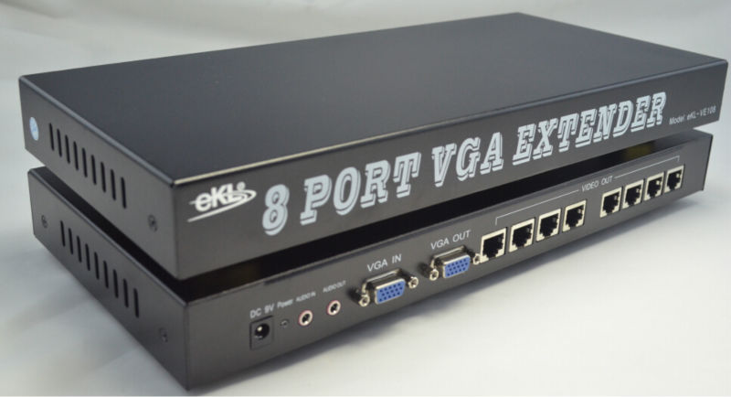 新しいデザイン1x8vgaスプリッタビデオエクステンダー、 300メートルまで問屋・仕入れ・卸・卸売り