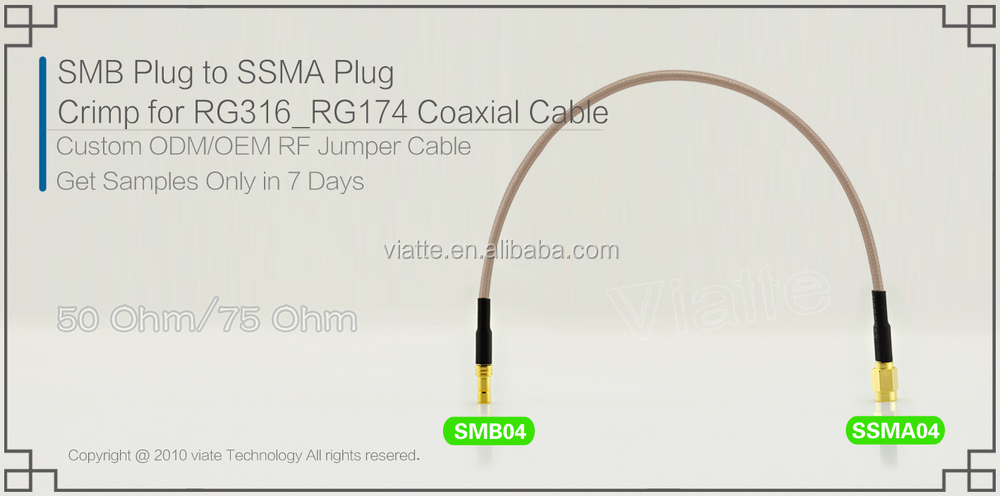 Smbプラグ/maleにssmajack/rg174用メス圧着同軸ケーブル仕入れ・メーカー・工場