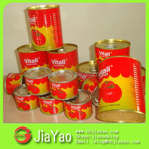 canned tomato paste of brix 28-30% with 70g/198g/400g/800g/2.2kg/3KG/4.5KG