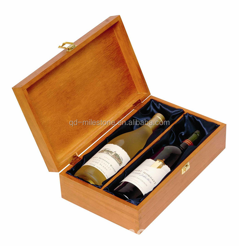 painted red wine wood storage box for single bottle,China Milestone
