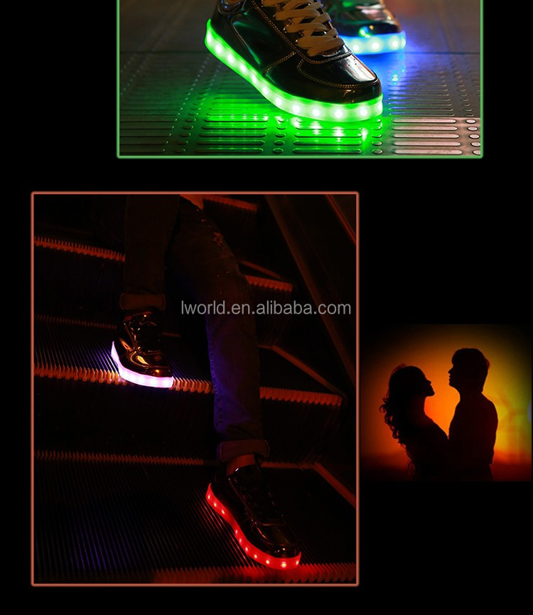 カラフルな靴ledライトshineingゴールド&シルバー大人充電式led靴仕入れ・メーカー・工場