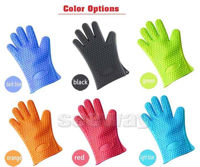 SEEWAY Kitchen Cooking Oven Heat Resistant Silicone Gloves