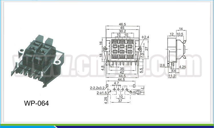 製造業専門wp-064プッシュターミナルボードwpベストもジャックソケットコネクタ仕入れ・メーカー・工場