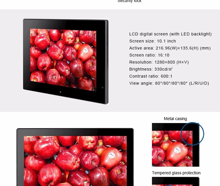 10 inch touch screen android digital photo frame for advertising