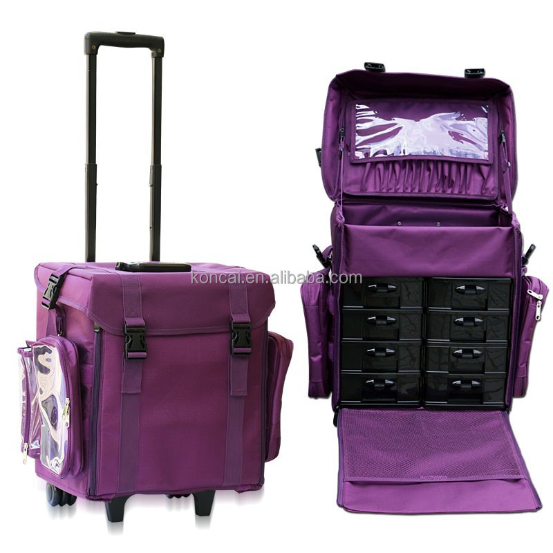 High quality Travel makeup case hairdresser tool case with wheels