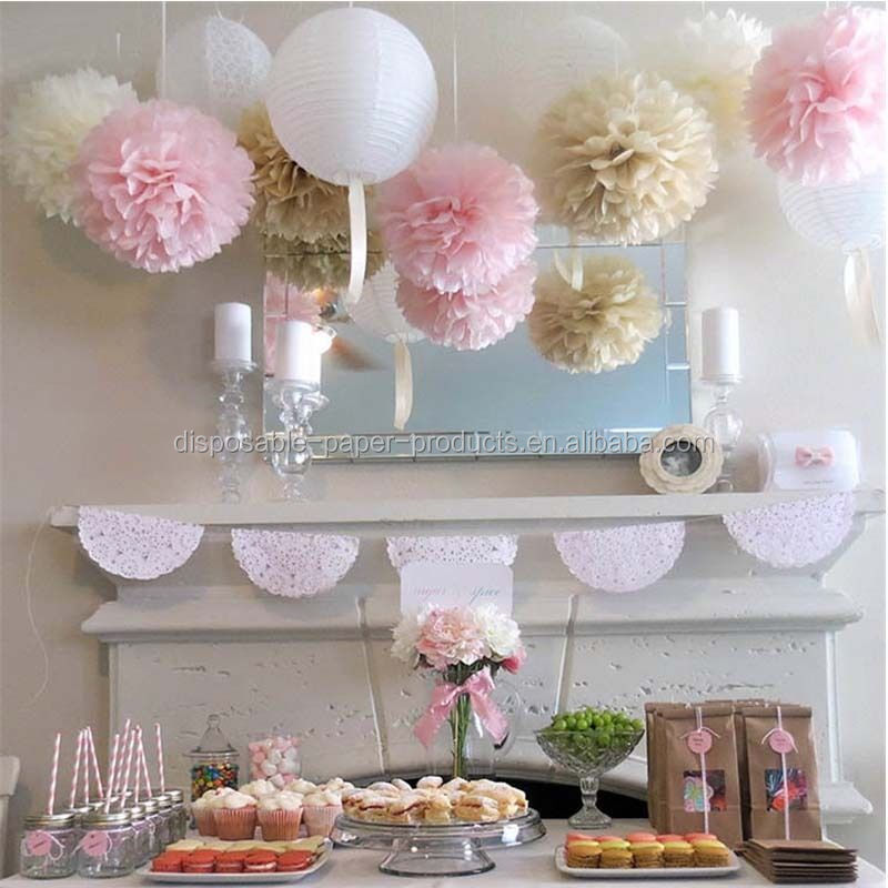 Yiwu Wholesale Wedding Party Hanging Silver Mini Tissue Paper Pom Pom Flowers Balls Pack Of 8 Mixed Sizes Mixed Colours Buy Metallic Silver Tissue