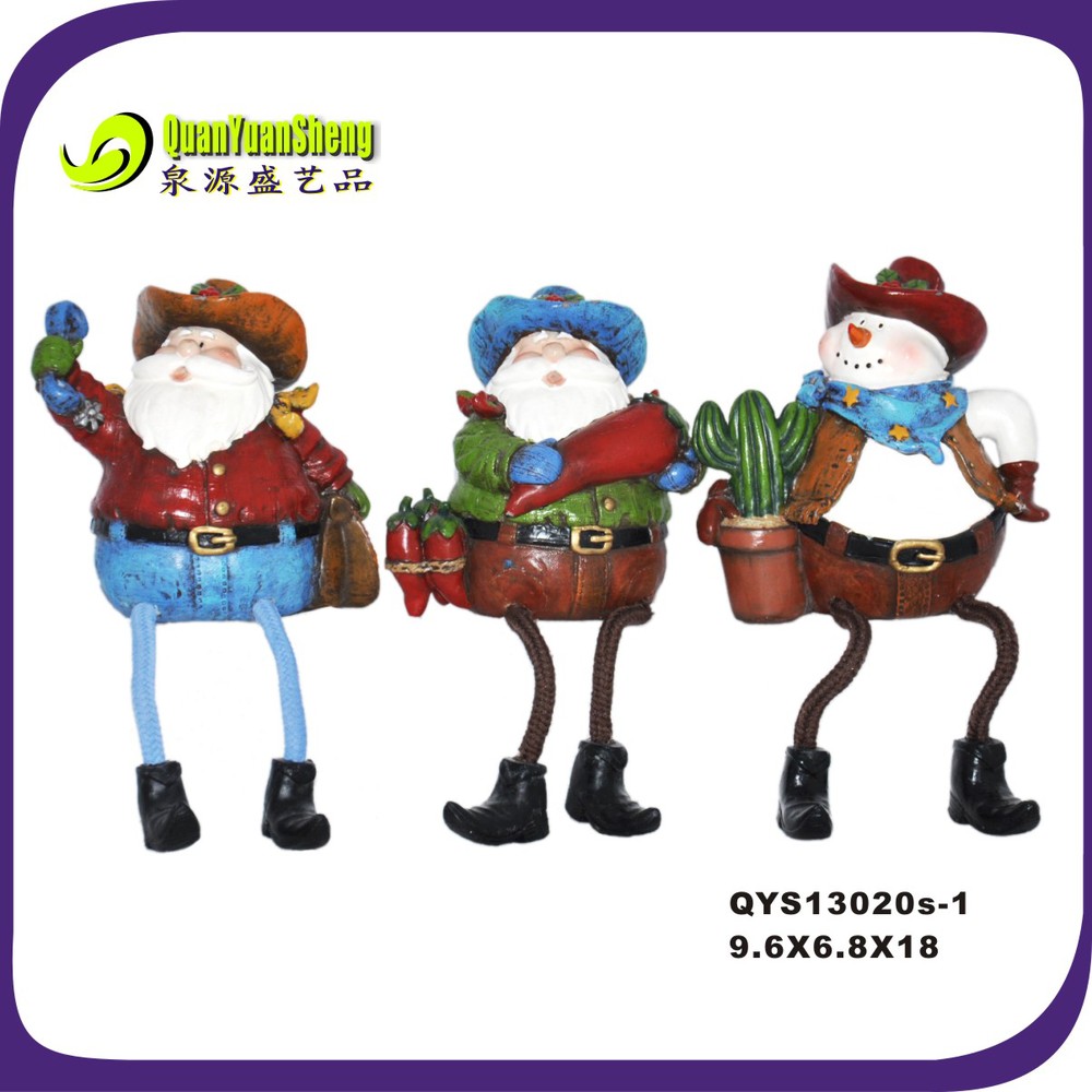 santa&snow polyresin figure for christmas resin qys13020s-1