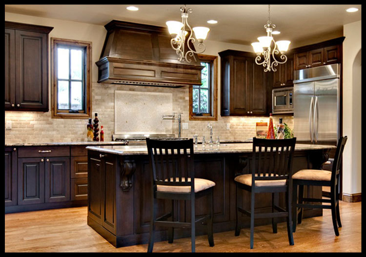 teak wood kitchen cabinet