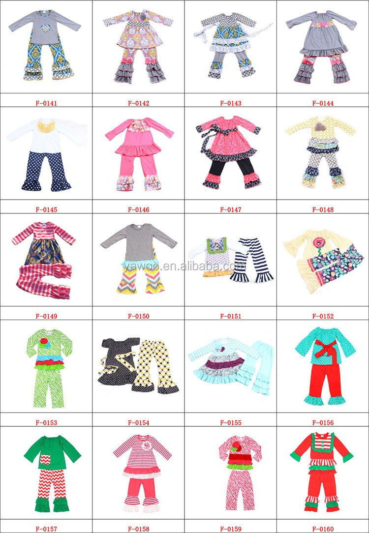 2016 smockedドレスとフリルパンツセット子供ファッション服赤ちゃん服卸売ベビー服インド仕入れ・メーカー・工場